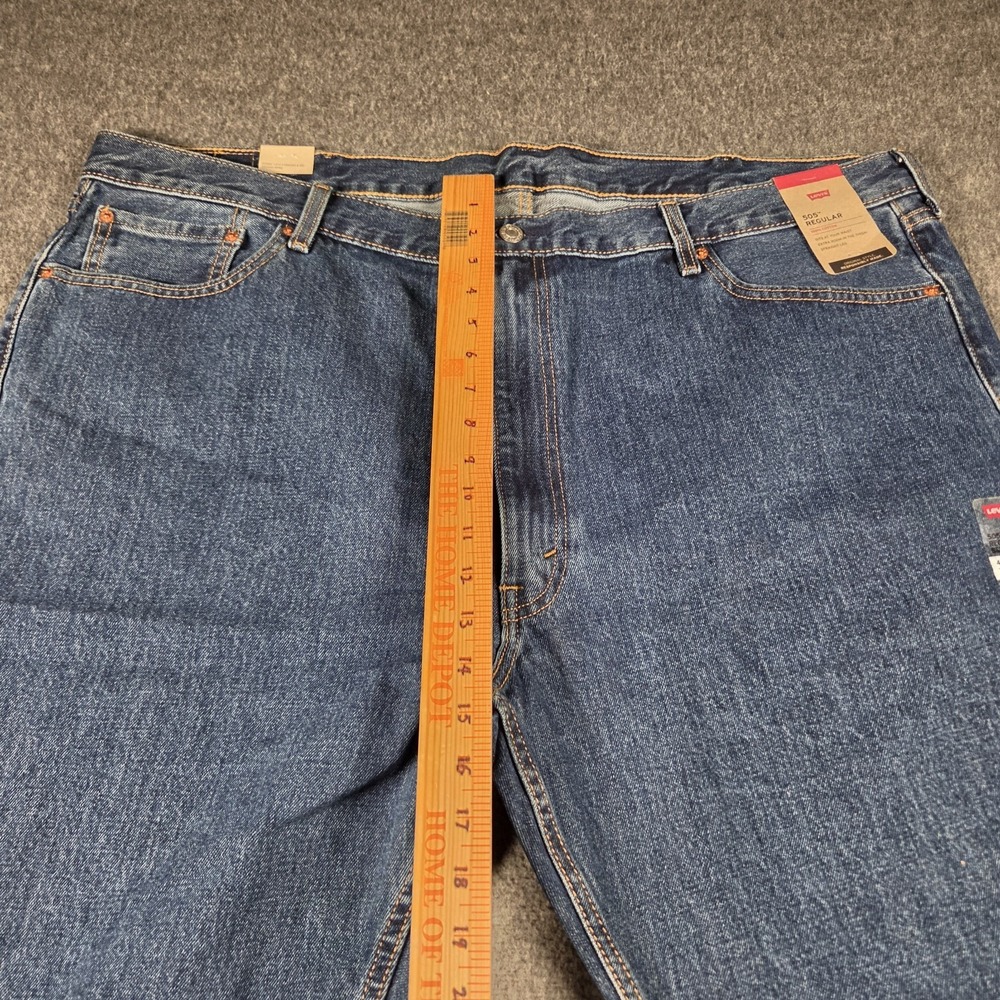 Levi’s 505 Jeans Mens 48x28 Big And Tall Blue Denim Straight Leg Medium Wash NWT - Picture 12 of 15